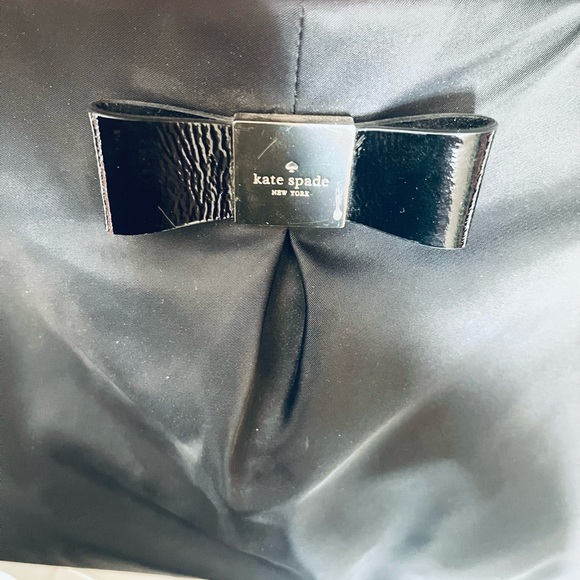 Black nylon Kate Spade diaper bag with patent leather handles/accents. - Picture 6 of 7